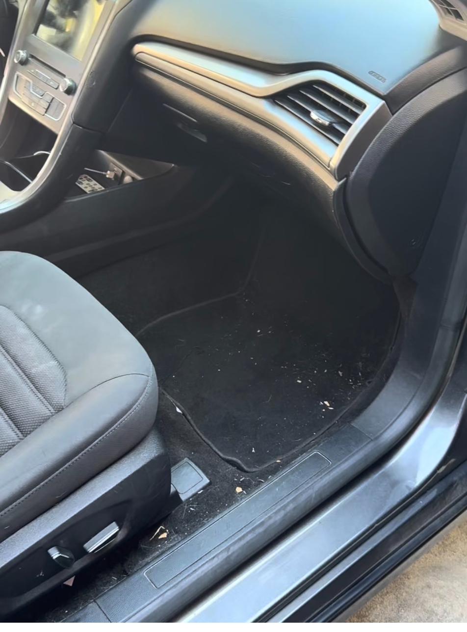 Car interior before detailing